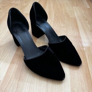 Jenni Kayne Black Velvet Block Heels